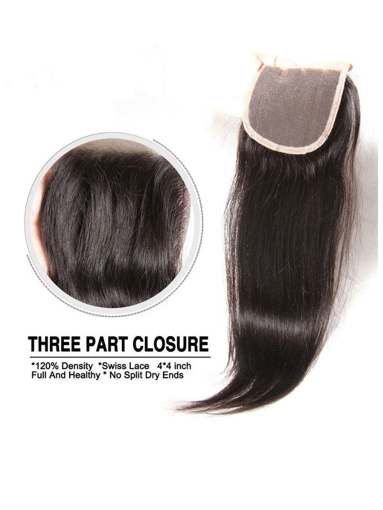 Sunber Virgin Peruvian Hair Straight Hair 4 Bundles With 4*4 Lace Closure, Hotsale Peruvian Hair Weaves