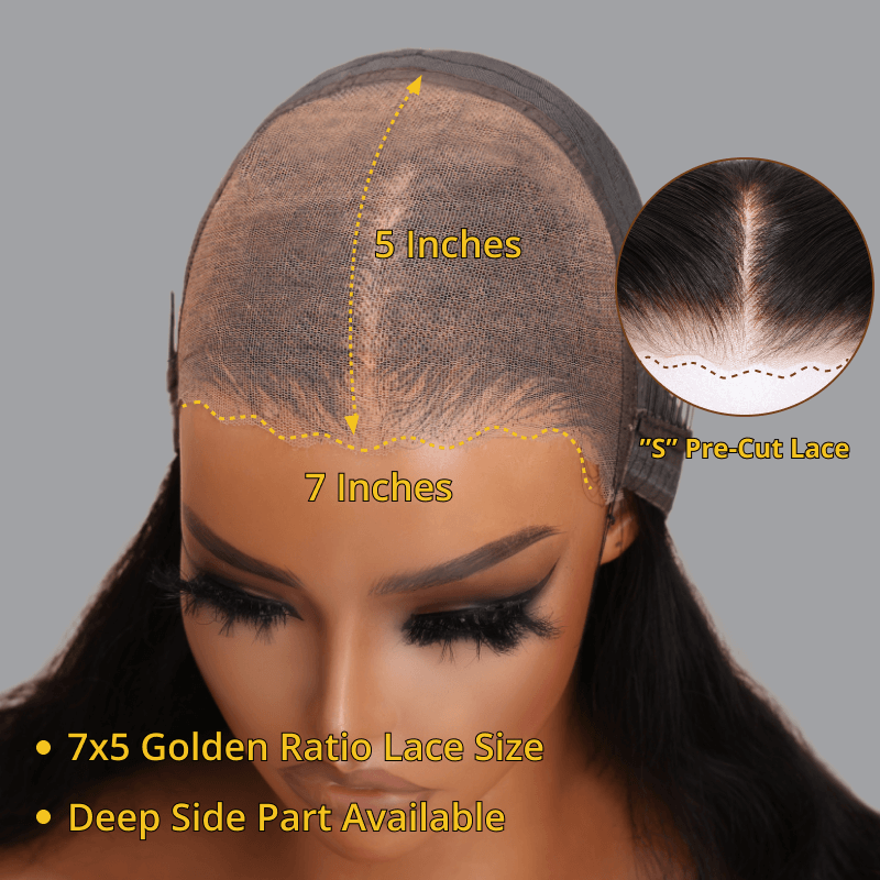 Flash Sale Sunber Kinky Straight Pre-Cut Lace Bye Bye Knots Human Hair Wig With Breathable Cap