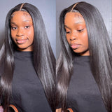 Sunber Soft and Silk Straight Full Lace Wig With 180% Density Human Hair Wig For Women
