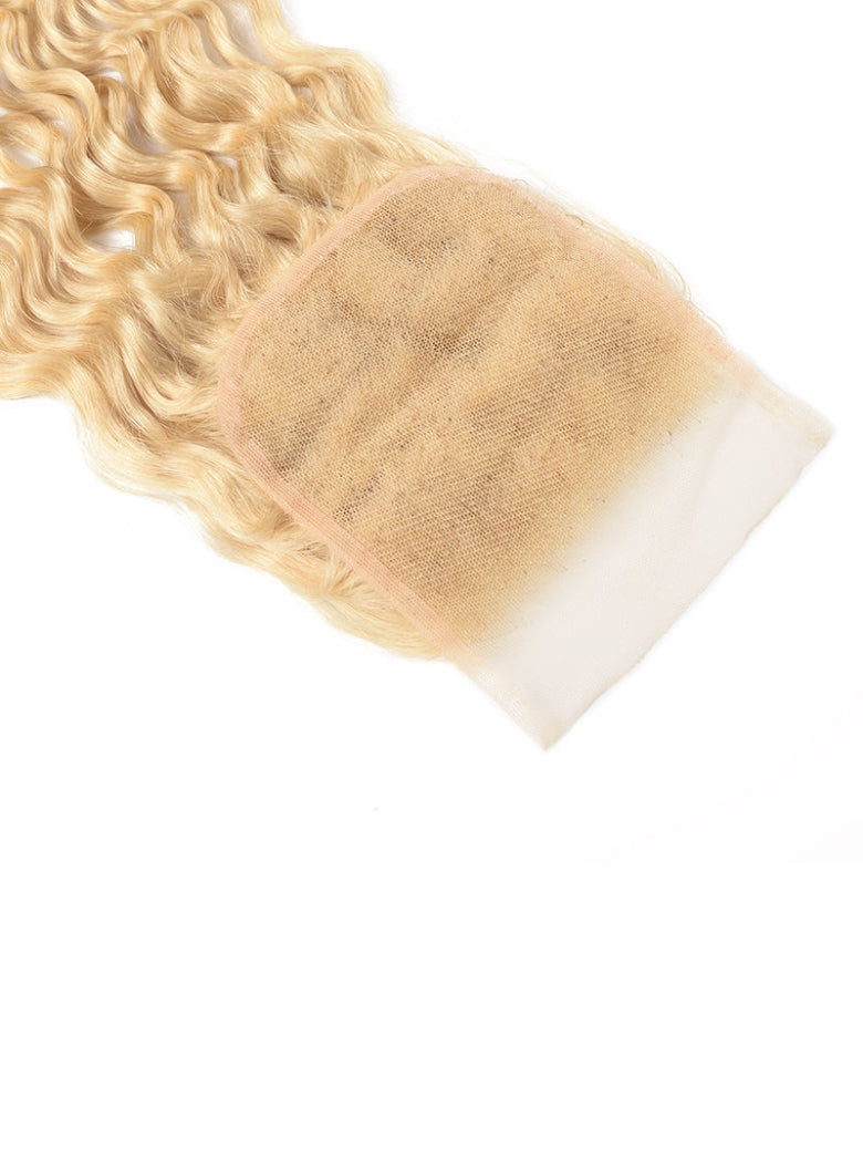 Sunber Hair 613 Blonde Deep Wave 3PCS With 4X4 Lace Closure 100% Virgin Human Hair Weaves