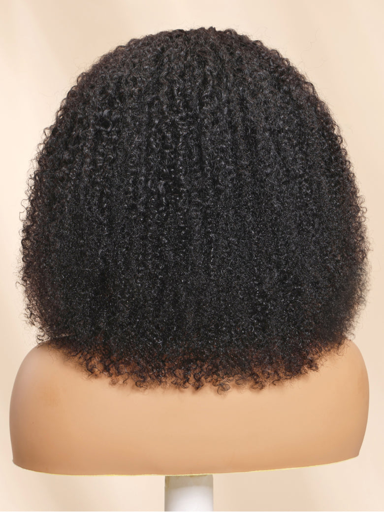 Sunber Kinky Curly 7x5 Pre Cut Lace Put On And Go Skin Melt Wigs Natural Hairline With Invisi Drawstring Valentine&