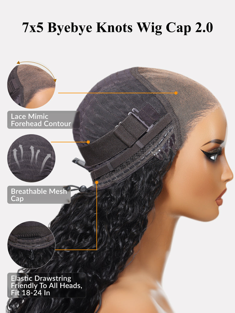 $100 Off| SunberPut On and Go Ombre Chestnut Brown 7x5 Bye-Bye Knots Yaki Straight Short Bob Wig with Invisi Drawstring