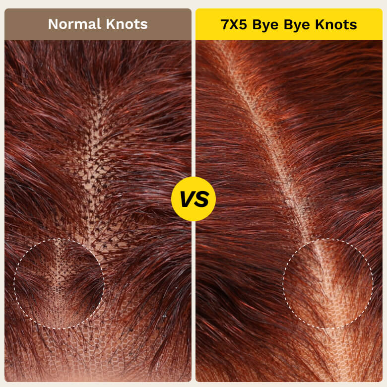 Sunber Body Wave Shake And Go Wigs 150% Density Reddish Brown 7x5 Bye Bye Knots Pre-Cut Lace Human Hair Wigs With Pre-Plucked