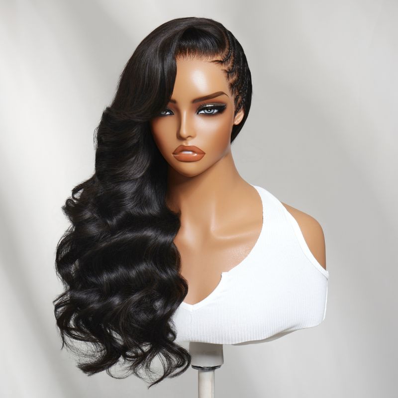 Sunber 13x4 Pre Everything Cassie Inspired Side Part Braids Lace Frontal Wig With Invisi Drawstring