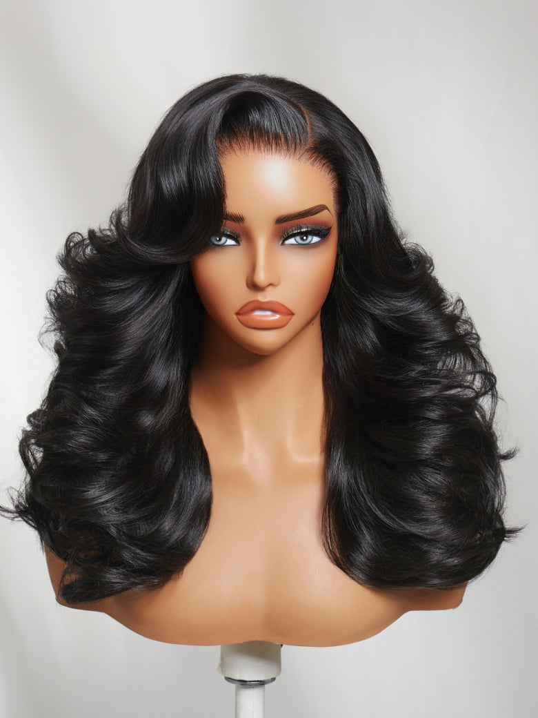 Sunber 200% Density Effortlessly Feathered Hairstyles 7x5 Pre Cut Lace Wig With Layered Haircuts