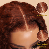 Sunber Reddish Brown Wet And Wavy 7x5 Bye Bye Knots Lace Closure Wigs Water Wave Pre-Plucked Human Hair Wigs