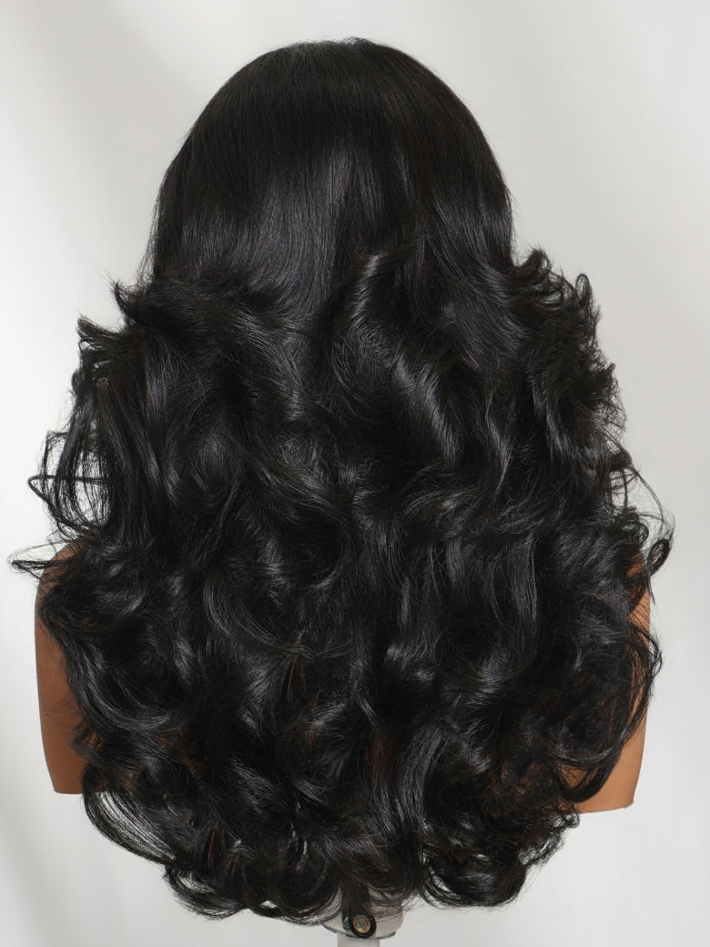 Sunber 200% Density Effortlessly Feathered Hairstyles 7x5 Pre Cut Lace Wig With Layered Haircuts