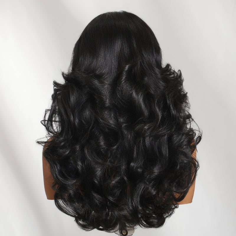 Sunber 200% Density Effortlessly Feathered Hairstyles 7x5 Pre Cut Lace Wig With Layered Haircuts