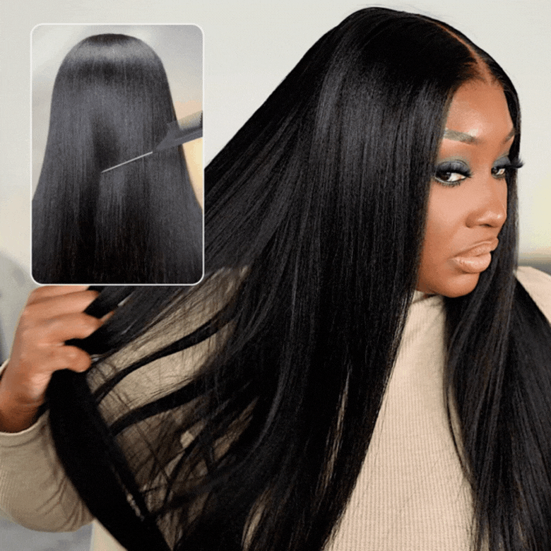 Extra 70% OFF | Sunber Yaki Straight Glueless 7x5 Bye Bye Knots Lace Closure Wig With Bleach Knots