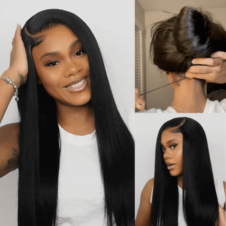 Extra 70% OFF | Sunber Yaki Straight Glueless 7x5 Bye Bye Knots Lace Closure Wig With Bleach Knots