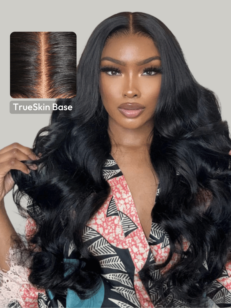 Sunber 13x4 HD Real Scalp Pre Everything Lace Frontal Natural Black Body Wave Wig With Elastic Drawstring
