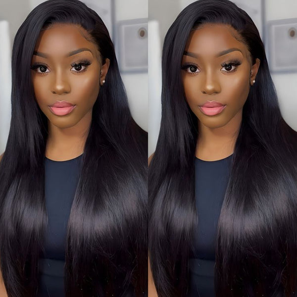 Sunber Silky Straight 360 Full Lace Frontal Human Hair Wigs With 180% Density Pre-Plucked hairline