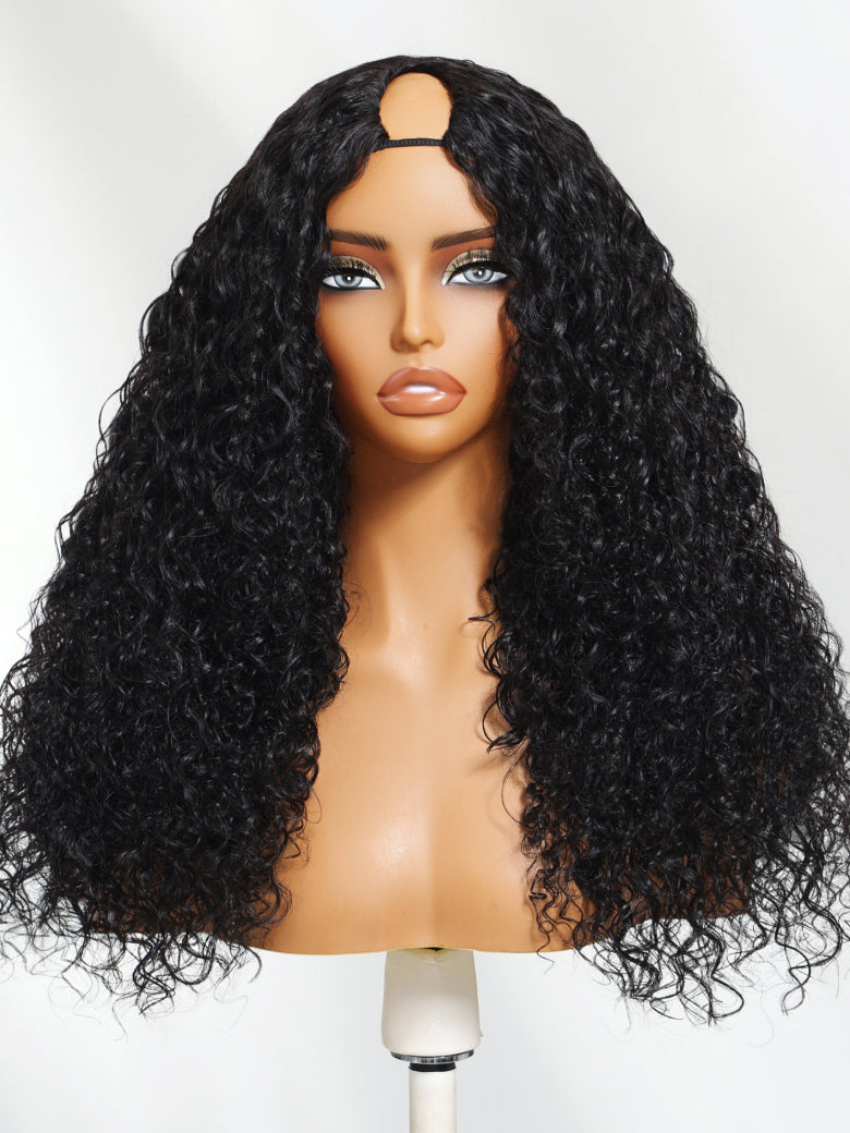 Extra 50% OFF | Sunber 7x5 Pre Cut Lace Wig Water Wave & Curly Mixed Human Hair Wigs With Invisi Drawstring