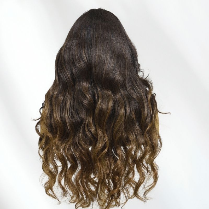 Sunber 13x4 Chestnut Brown Ombre Pre Everything Lace Frontal Loose Wave Face-Framing Layers Wig With Invisi Drawstring