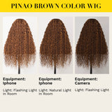 Sunber Piano Brown Highlight Big Curly 13*4 Lace Frontal Wigs Balayage Water Wave Human Hair
