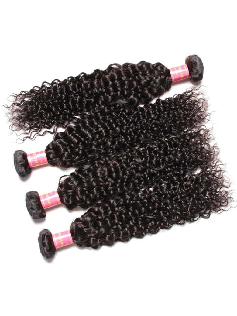 Sunber Hair Brazilian Virgin Jerry Curly Hair 3 Bundles with 4*4 Lace Closure 100% Human Hair