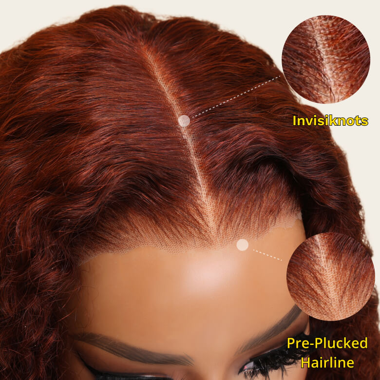 Extra 70% OFF | Sunber Reddish Brown Jerry Curly 7×5 Bye Bye Knots Lace Front Wig Real Human Hair