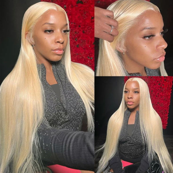 Sunber 613 Blonde Full Lace Color Wig Pre Plucked Straight Virgin Human Hair Wig 180% Density