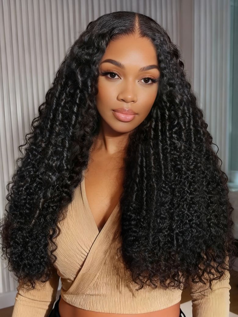 Sunber 7x5 Pre Cut Lace Long Curly Defined Coils 3C–4A Curls Lace Wig With Invisi Drawstring