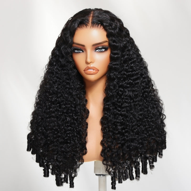 Sunber 13x4 Pre Everything Soft Natural Burmese Curly Finger Coily Ends Lace Frontal Wig With Invisi Drawstring