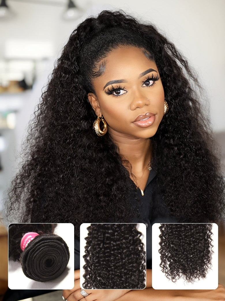 Sunber Malaysian 4 Curly Hair Bundles Weaves-New Remy Human Hair Bundles