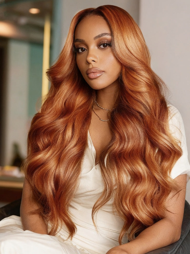 Sunber 13x4 Pre Everything Copper Brown Side-Parted Face-Framing Curls Lace Frontal Wig With Invisi Drawstring Flash Sale