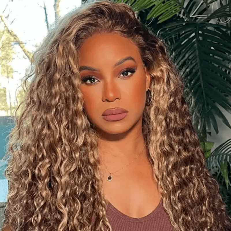 Sunber 200% Density Honey Blonde Highlights Water Wave 7x5 Pre Cut Lace Wig Black Friday Vip Member Wigs