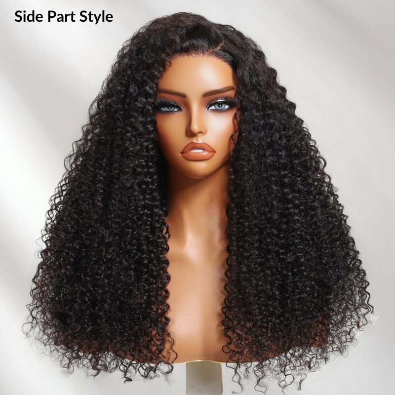 Sunber 7x5 Bye Bye Knots 4C Kinky Edge Baby Hair Jerry Curly Pre-Cut Lace Human Hair Wigs Bleached Knots With Invisi Drawstring