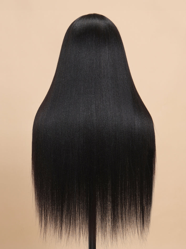 Sunber Blunt Cut Light Yaki Straight 7x5 Pre-Cut Lace Bye Bye Knots Glueless Bob Wig Pre-plucked Flash Sale