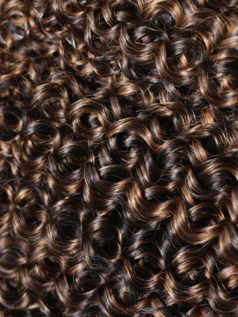 Sunber Hair Brown Balayage FB30 Highlight Jerry Curly Human Virgin Hair 3 Bundles Deal