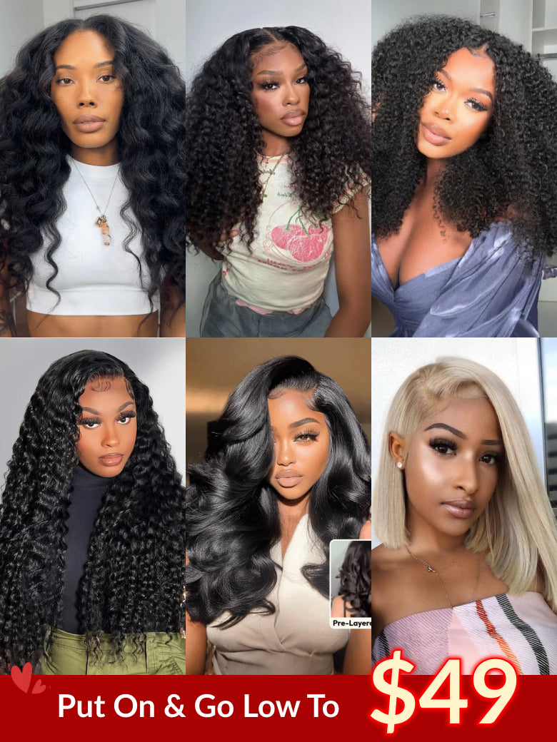 Extra 50% OFF | Low to $49 All Kinds Of Bye Bye Knots Glueless Lace Wigs For VIP Member Flash Sale Valentine&
