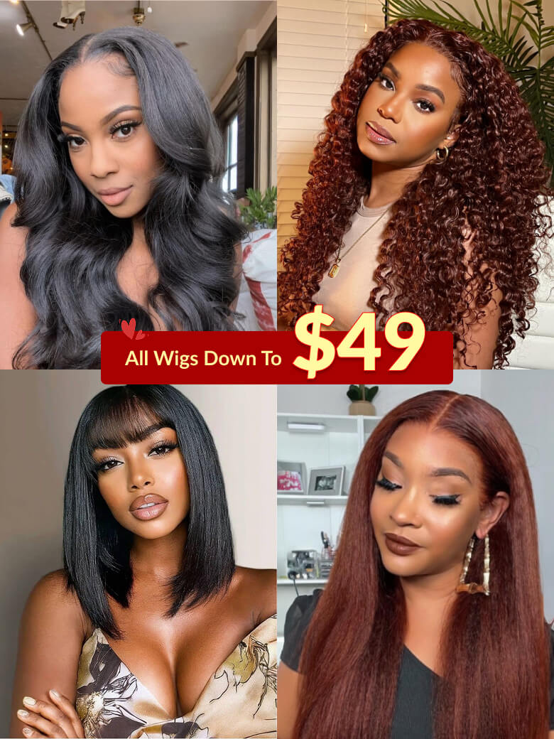 Low To $49 All Kinds Of Bye Bye Knots Wig Glueless Wigs Clearance Price For VIP Flash Sale