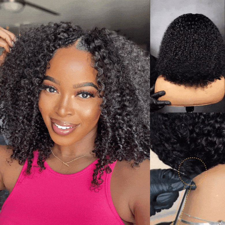 Kinky Curly Upgrade New V Part wig