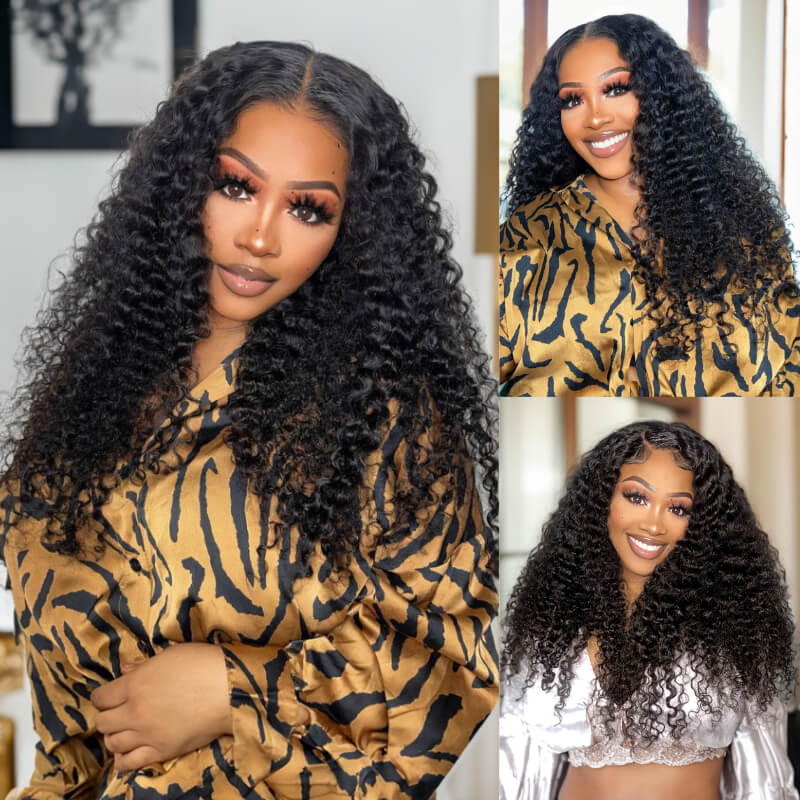 Extra 50% OFF | Sunber Curly 7×5 Bye Bye Knots Pre-Cut Lace Wigs Lace Closure Pre-Plucked Hairline Human Hair