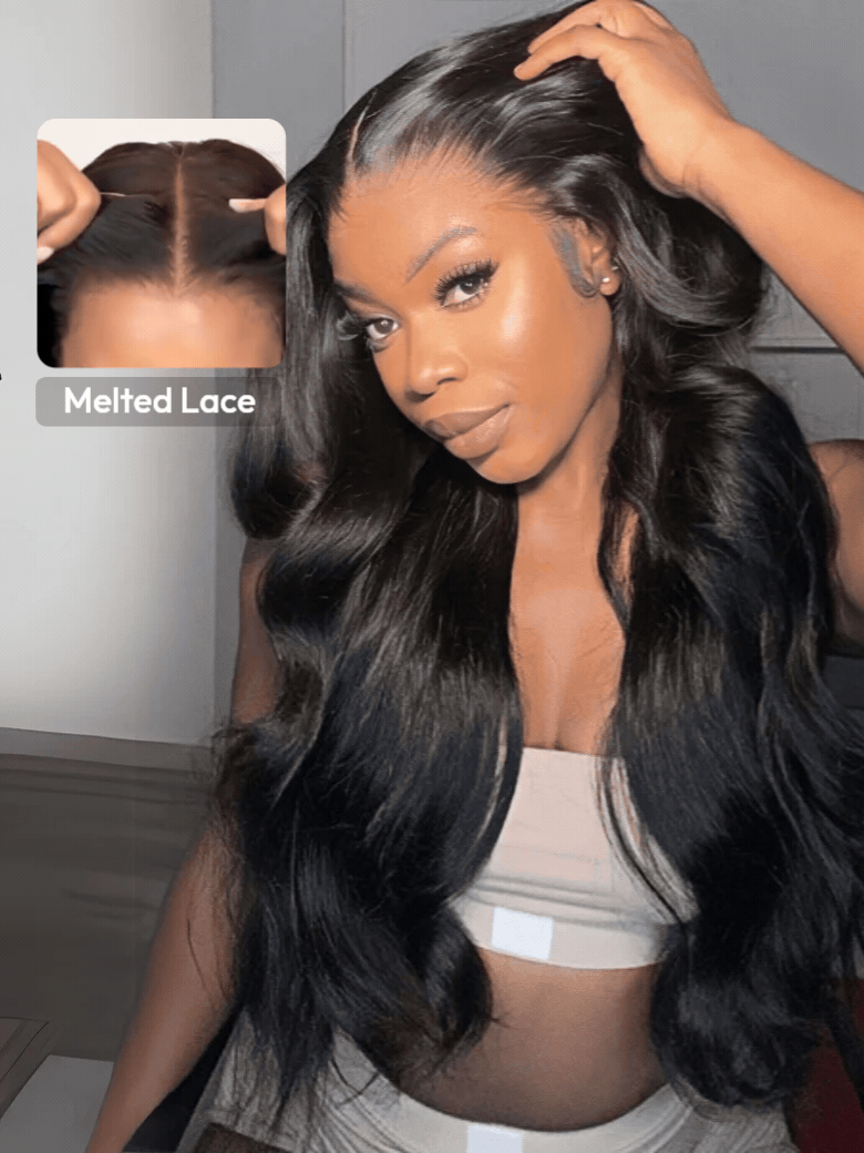 Sunber 13x4 Pre-Everything Pull And Go Drawstring Loose Wave with Face Framing Curtain Bangs Wig Flash Sale