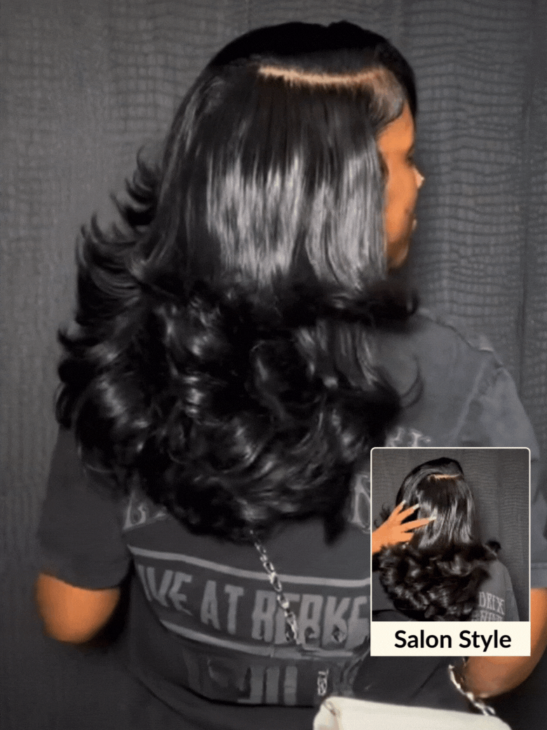 Sunber 200% Density Effortlessly Feathered Hairstyles 7x5 Pre Cut Lace Wig With Layered Haircuts