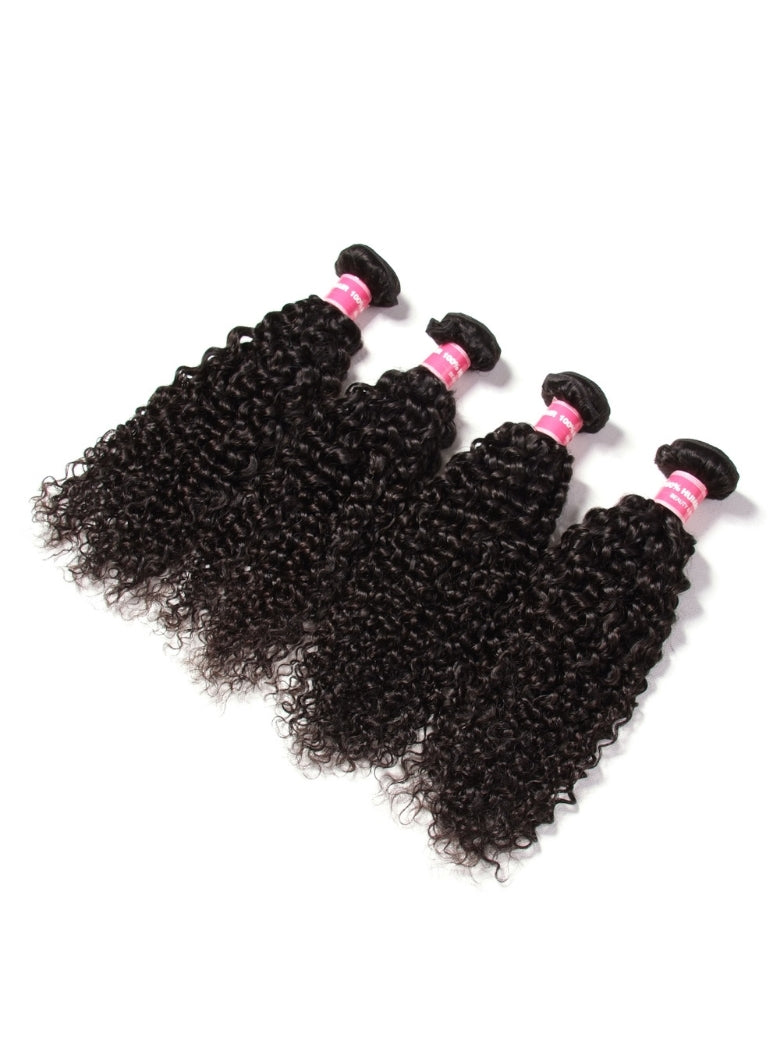 Sunber Malaysian 4 Curly Hair Bundles Weaves-New Remy Human Hair Bundles