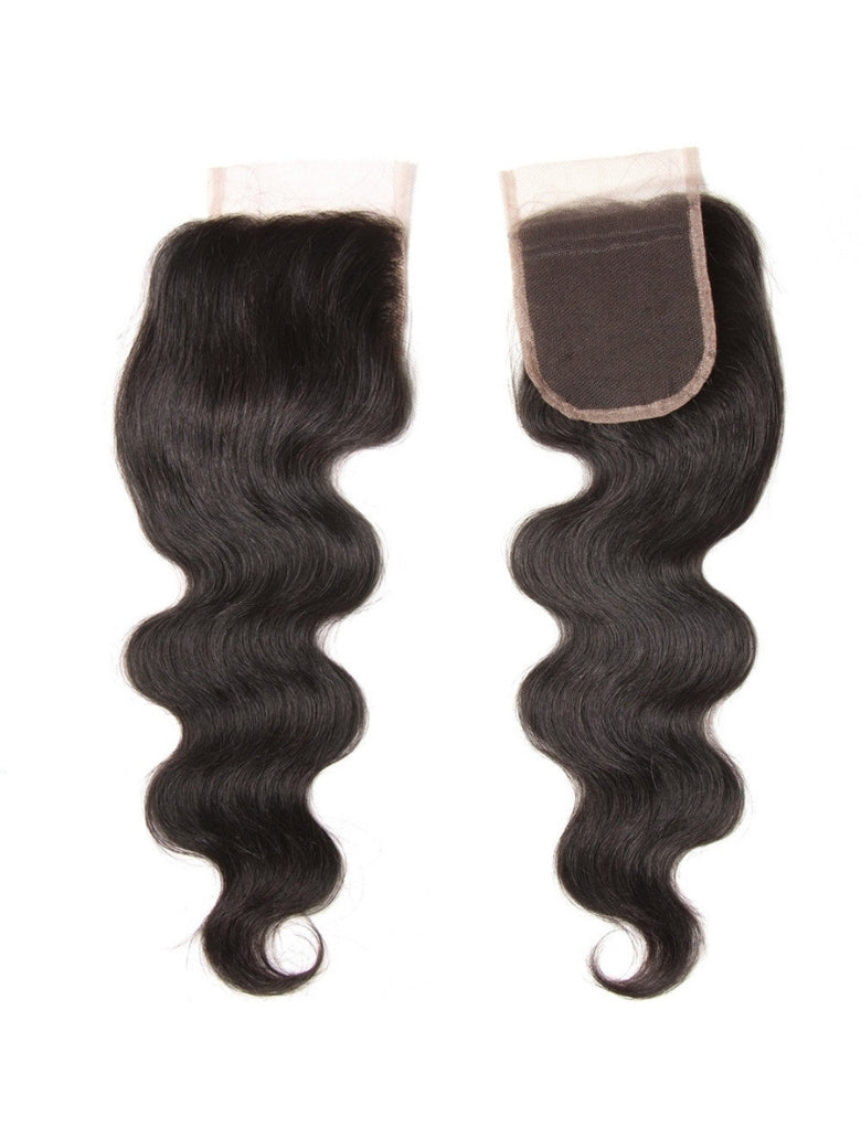 Sunber 1pcs 4*4 Lace Closure Body Wave Hairstyle, Three/Middle/Free Part Swiss Lace Closure