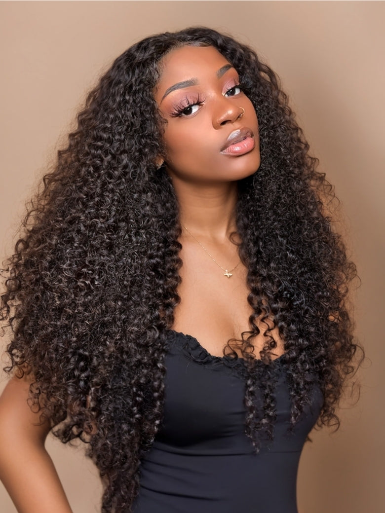 Sunber Hair Malaysian Curly 4 Bundles with 1pcs Lace Closure-100% Human Hair Weave
