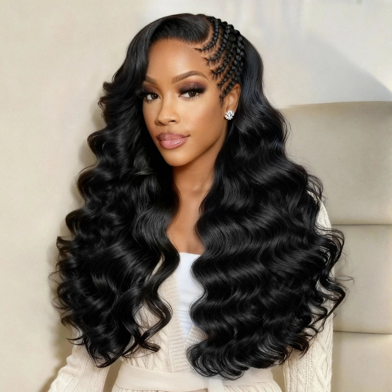 Sunber 13x4 Pre Everything Cassie Inspired Side Part Braids Lace Frontal Wig With Invisi Drawstring
