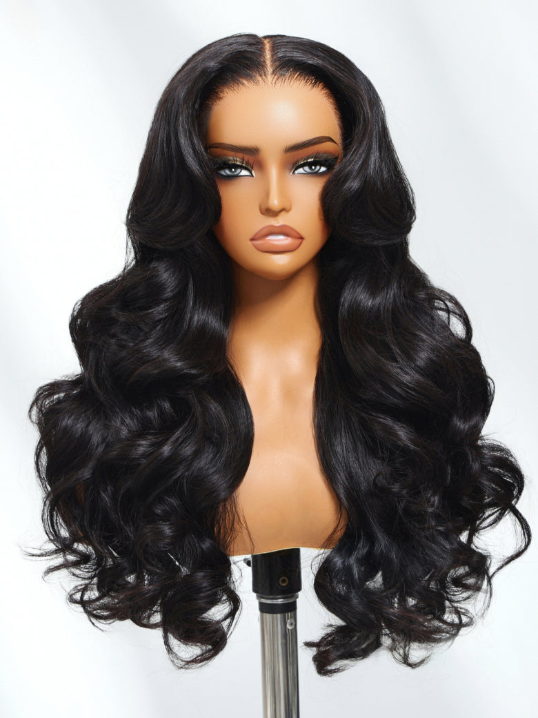 Sunber 180% Density 13x4 Pre-Everything Loose Wave Glueless Lace Frontal Wig –Feathered Style and Elastic Drawstring Flash Sale