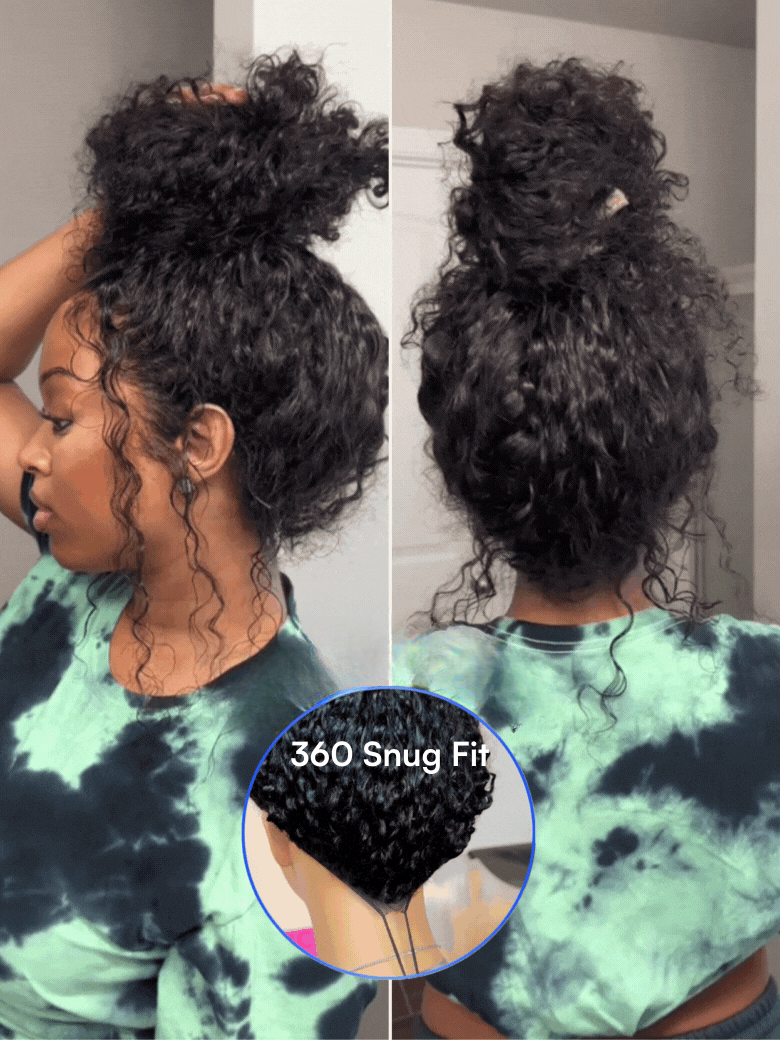 Sunber Wet And Wavy 7*5 Bye Bye Knots Pre-Cut Blend Away HD Lace Wigs Water Wave Wigs With Elastic Drawstring