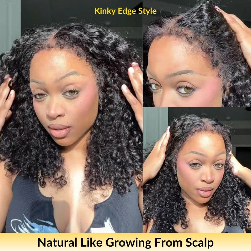 Extra 50% OFF | Sunber Curly 7×5 Bye Bye Knots Pre-Cut Lace Wigs Lace Closure Pre-Plucked Hairline Human Hair