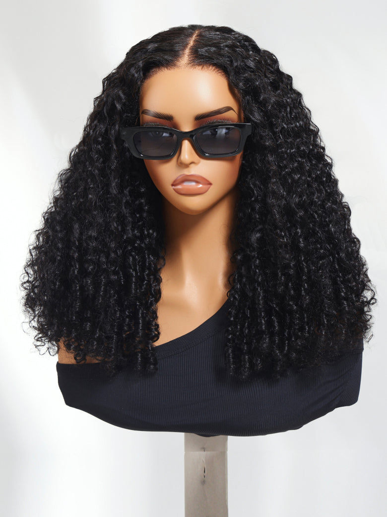 $100 OFF| Sunber Pre-Styled Finger Coils Glueless Spiral Curls Water Curly 7x5 Put On and Go Human Hair Wig
