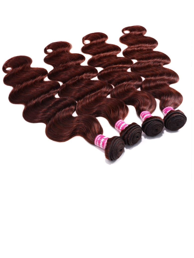 Sunber Hair Reddish Brown Body Wave 4 Bundles 100% Human Hair Bundle Deals