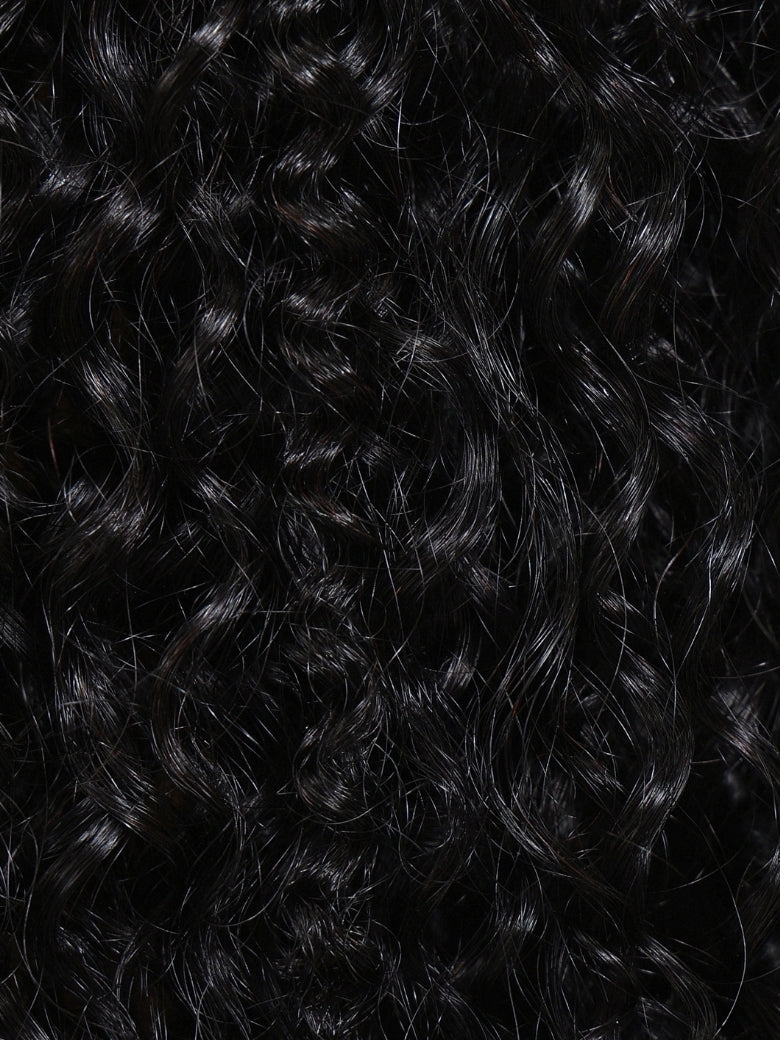 Sunber 7x5 Pre Cut Lace Multi-Texture Mixed Curly Natural Black Wig Bleached Knots With Invisi Drawstring