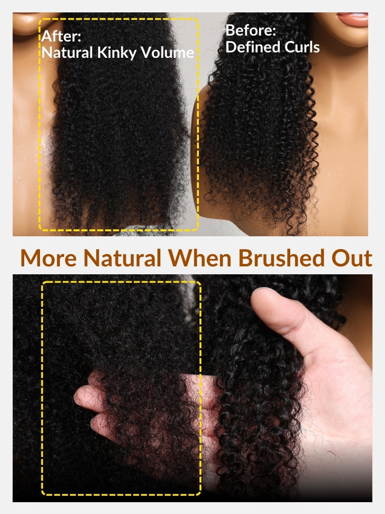 Sunber 7x5 Bye Bye Knots 4C Kinky Edge Baby Hair Jerry Curly Pre-Cut Lace Human Hair Wigs Bleached Knots With Invisi Drawstring