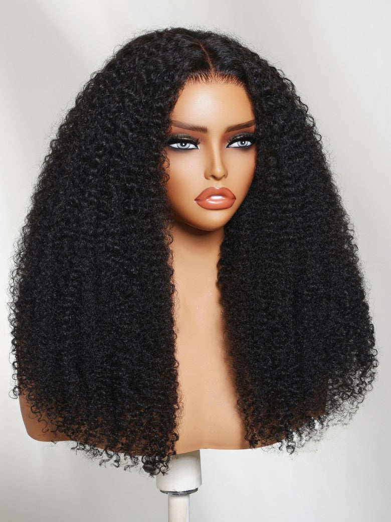 Sunber 7x5 Pre Cut Fluffy kinky-coily Afro Texture Lace Part Wig With Invisi Drawstring