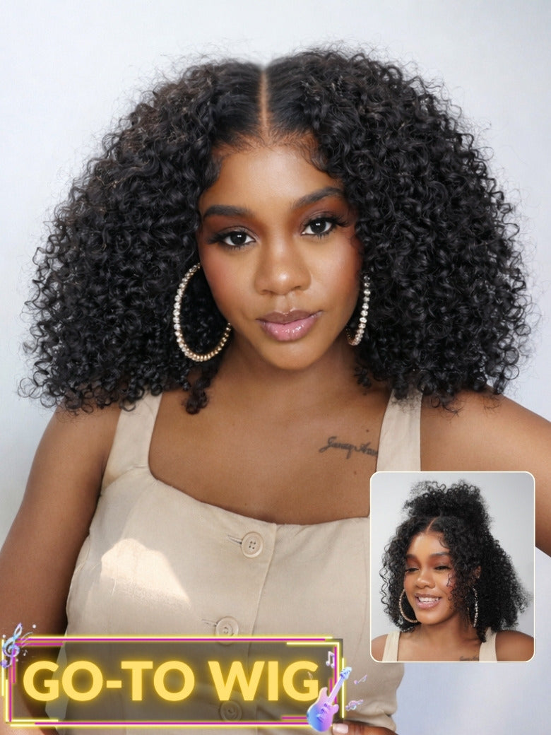 Sunber 7x5 Pre Cut 200% 4C Kinky Edge Baby Hair Curly Pre-Cut Lace Human Hair Wigs Bleached Knots With Invisi Drawstring
