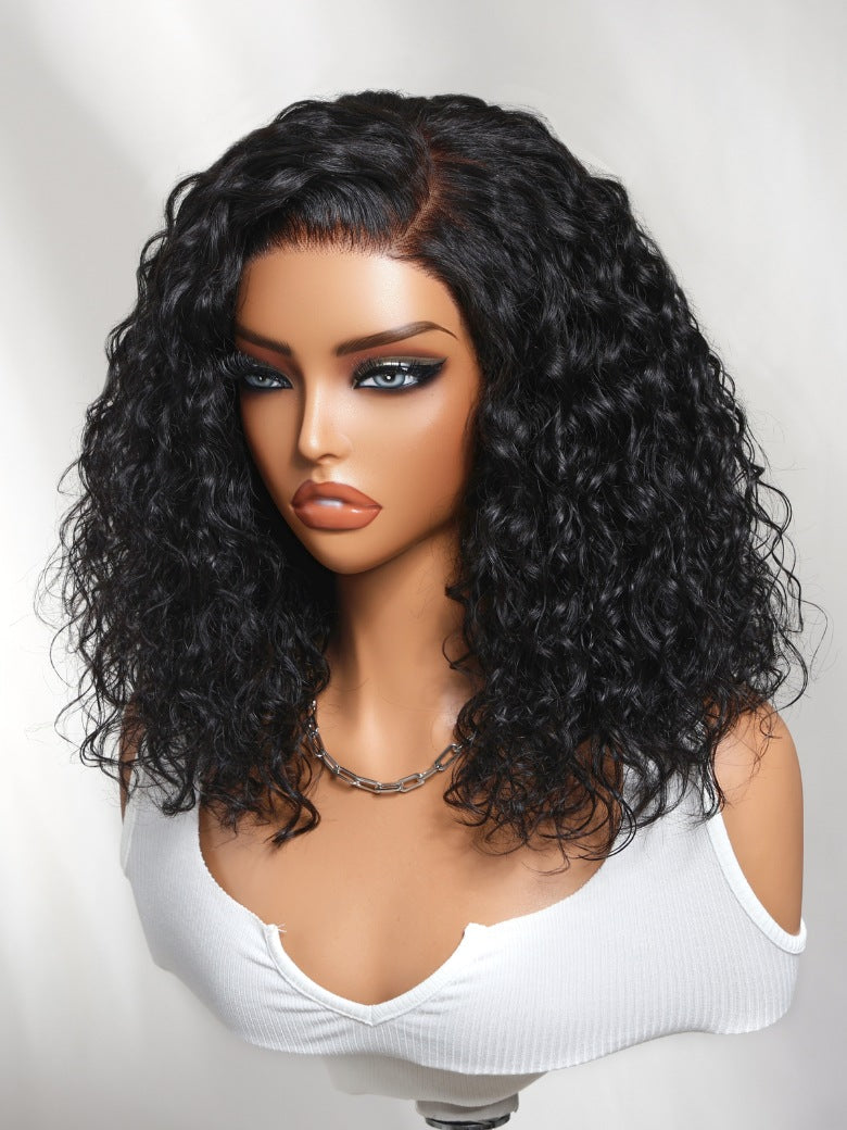 Sunber 180% Density 7x5 Pre Cut Natural Side Part Curly Bob Lace Wig With Invisi Drawstring Flash Sale